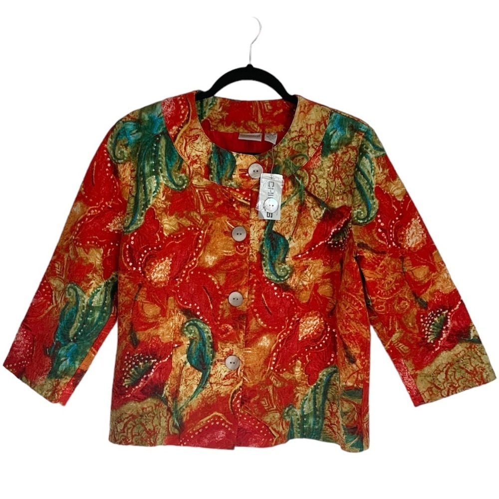 Chico’s Utopian Flower Amalia Button Front Jacket - Picture 2 of 9